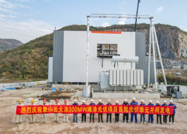 國內(nèi)最大灘涂光伏發(fā)電項目首批光伏單元成功并網(wǎng)發(fā)電