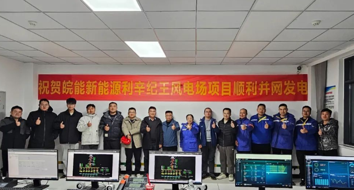 皖能新能源利辛紀王風電項目首批機組并網發(fā)電
